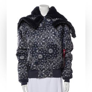 Brand New Opening Ceremony Bandana Blue Puffy Padded Jacket Coat XS